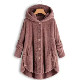 Kvinnors västar Kvinnors rockar Wool Blends Autumn Winter Coat Women Warm Teddy Bear Coat Wool Jacket Kvinnlig Plush Coat Hooded Jacket 230927