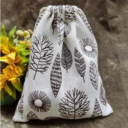 Coffee Tree Linen Drawstring Bags 8x10cm 9x12cm 10x15cm 13x17cm pack of 50 Eyelash Makeup Jewelry Gift Pouches237R