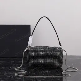 Дизайнерская роскошная маленькая кожаная сумка с бриллиантами и кристаллами, мини-сумка на ремне с цепочкой, женские сумки через плечо, borsa soho hobo, вечерний клатч, зеркальное качество