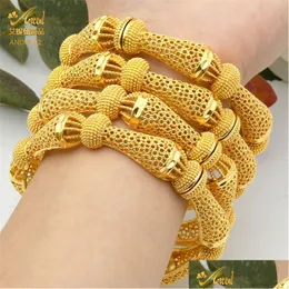 Armreif 4 Teile/los Indische Gold Farbe Armreifen Charme Armbänder Für Frauen Afrikanischen Schmuck Luxus Dubai Überzogene Schmuck Geschenk Drop Lieferung Dho71