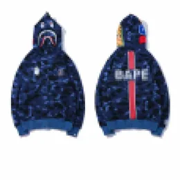 New A Bathing B Ape Felpe con cappuccio da uomo Autunno e inverno Giacca con cappuccio da uomo Teenage Shark Camo Fleece Sweater Coat Uomo