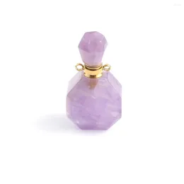 Pendant Necklaces 1 Pcs Irregular Shape Natural Perfume Bottle Amethyst Stone Pendants For Making Jewelry Necklace Gift