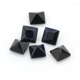 Löst ädelstenar 2023 Sälj Wholesale Natural Black Sapphire Square 4 4mm ädelsten för smycken