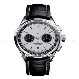 Ny Premier B01 Steel Case AB0118221G1P1 VK Quartz Chronograph Mens Watch Stopwatch White Dial Leather Strap Watches Hello Watch 6227d