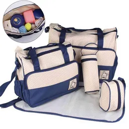 5pcs Baby Diaper Bag Suits Newborn Nursing Milk Bottle Insulation Bags Mummy Maternity Nappy Messenger Pad Bottle Bags 5 Sets H111180P