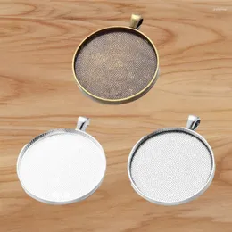 Pendant Necklaces 5 Pieces Large Round Frame Bezel Necklace Trays Charms Cabochon Base Setting For DIY Earring Jewellery Findings