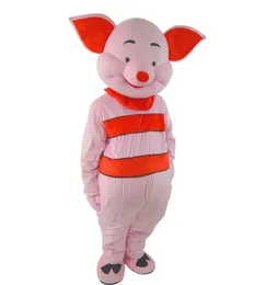 Halloween Happy Piglet Pig Mascot Costume Högkvalitativ tecknad rosa gris Anime Temakaraktär Jul karneval snygga kostymer