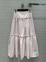 スカート女の子の長いハーフスカートペンペンクラシックマッチングピンクのストライプコットン生地ライトと通気性のあるスカート