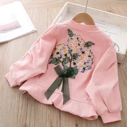 Jackor Baby Jacket Autumn Winter Corduroy Zipper Cardigan Korean Topps Children's Coat for Girls Outerwear Girl Clothes Sweatshirt 5yrs 230928