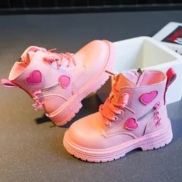 Boots Girls Short Boots Versatile Love Cute Children Fashion Casual Shoes Soft Pink s Drop Kids Boots Simple 230927