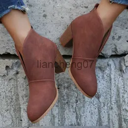 Buty nowe kobiety buty kostki v wycięte ułożone obcasy botki moda chelsea buty pu botas zapatos mujer plus buts x0928