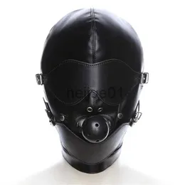 Esaret erotik maske cosplay fetiş esaret headgear ağız top gag bdsm sıcak erotik deri kaput erkekler için kadınlar yetişkin oyunları seksi maske x0928