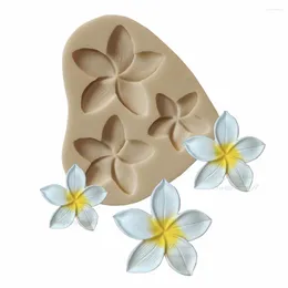 Baking Moulds Yueyue Sugarcraft Plumeria Flower Silicone Mold Fondant Cake Decorating Tools Chocolate Gumpaste