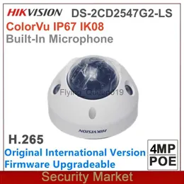 CCTV Lens HikVision DS-2CD2547G2-LS 4MP ColorVU Fixed IP67 Surveillance Mini Dome Network Camera YQ230928