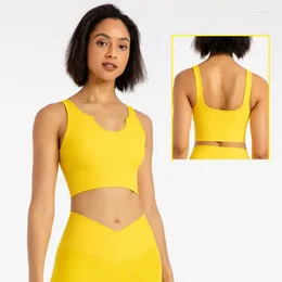 Roupa de yoga abs loli suporte médio querido pescoço sutiã esportivo para mulheres sexy u-back acolchoado correndo sutiãs ginásio treino colheita tanque topos