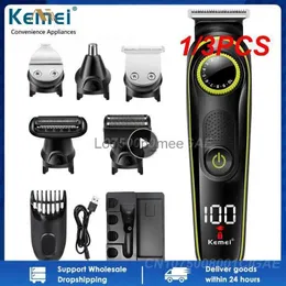 Elektryczna golarka 1/3pcs Kemei 5 w 1 LCD Electric Golarka dla długiej brody elektryczna Razor Multifunkcyjna USB ładowna nos do włosów krojona maszyna YQ230928