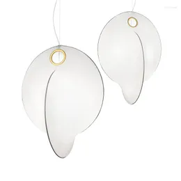 Lâmpadas pendentes de seda sala de jantar/sala de estar itália minimalista criativo quarto escada pano-artesanato lâmpada pendurada lustres
