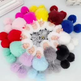 Plush Keychains Toy Plush Baby Doll Keychain Accessories Kawaii Bag Pendant Toys Key Chian Kids Gift llaveros Fluffy Fur Keychain Wholesale 230927