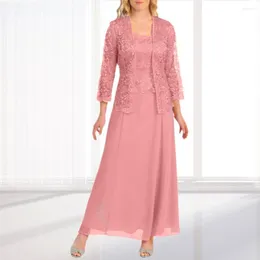 Casual Dresses 1 Set Good Long Stress Washable Easy Wearing Beautiful Mesh spetsklänning Kvinnor Apparel