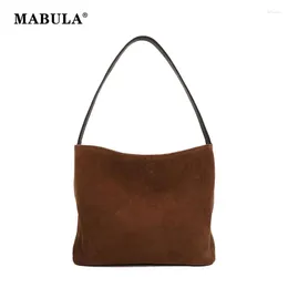 Evening Bags MABULA Brand Suede Woman Tote Handbag Simple Fashion 2023 Trend Female Shoulder Purse Luxury Designer Ladies Big Hobo Bag