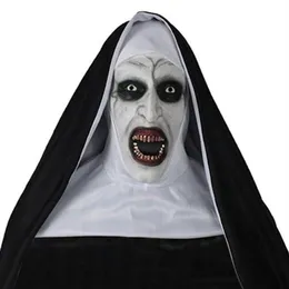 2019 Halloween Mask The Nun Horror Mask Cosplay Horror Latex Masks With Headscarf Halloween Party Decoration Props Y200103278C