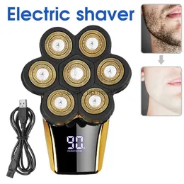 Electric Shaver Electric Shaver 7D Hairdresser 7 Cutter Floating Head Rechargeable Waterproof Hair Trimmer Razor Clipper Beard Remover Knife YQ230928
