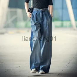 Dżinsy damskie 85 kg duże spodnie dżinsowe z wysokiej talii w lupgy szerokie nogi dżinsy Kobiety myj matkę wiosną koreańskie koreańskie spodni streetwearu x0928