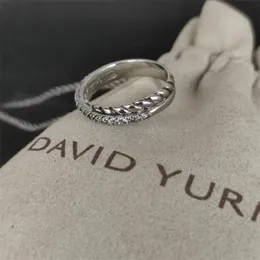 Dy Twisted Vintage Band Tasarımcı Kadınlar İçin Alyans Hediye Elmasları Sterling Sier Dy Ring Erkekler Kişiselleştirilmiş Moda 14K Altın Kaplama Nişan Takı