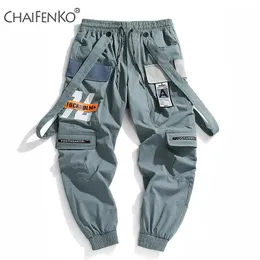 Męskie spodnie chaifenko jogger sporty sporty spodni męski Hip Hop Streetwear Belka Foot Cargo Spodnie Modna druk Pants 230927