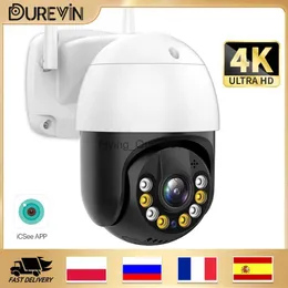 Lente CCTV 8MP 4K PTZ Câmera IP Câmera WiFi externa HD 5MP H.265 Vigilância sem fio Segurança CCTV 1080P AI Rastreamento P2P icsee YQ230928