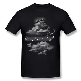 Luxury Man 100% Cotton Music Gives Wings Tee-Shirts Man O Neck Black Short Sleeve T-Shirt Plus Size Printed On Tee-Shirts2624