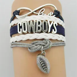Multi-layer Cowboys Letter Infinity Football Team Braided Bracelet Sports Bangle New 1256z