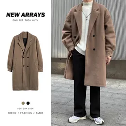 Men's Wool Blends IEFB Korean Trend Men Loose Casual Singlebreasted Overcoat Autumn Winter Jackets Fashion Long Sleeve Woolen Coat men 230927