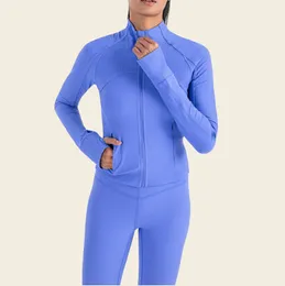 LU-1526 Женская высокоэластичная куртка для йоги Повседневная одежда для йоги на молнии Женская спортивная куртка для бега и фитнеса