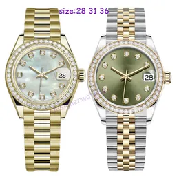 Orologio da polso di design Orologi meccanici automatici da donna 28/31 / 36mm 904L Acciaio inossidabile pieno con lunetta in diamanti Orologio in oro impermeabile montre de luxe