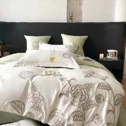 Set di biancheria da letto Copripiumino in cotone ricamato stile elegante French Manor, lusso semplice e leggero