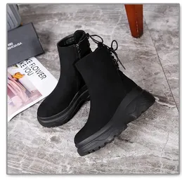 Boots Winter New Casual Platform Women's Snow High Heel Waterproof Warm Female Short Lace Up Woman Cotton Shoes 230928