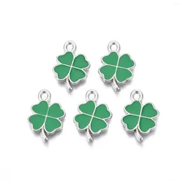 Pendant Necklaces Pandahall 200pcs Clover Rack Plating Alloy Enamel Pendants With Hole Metal Charms For Necklace Bracelet Jewelry Making