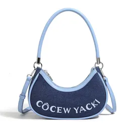 Spliced Denim Crescent Bag Cocew New Bag Women's Yacki Bag Versatile Luxury Armpit Bag High Level Single Shoulder tote Bag Messenger Bag 230928