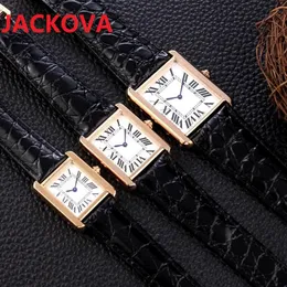 Woman Watches Men Top Fashion Tank Series Casual Watch 32mm 27mm 24mm Womens Real Genuine Cow Leather Quartz Ultra Thin highend Wr3127