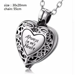 whole Custom-made a variety of names personality heart shape boxs ashes urn cremation funeral pendant necklace fashion jewelry301K