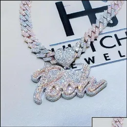 Pendant Necklaces Hip Hop Iced Out Jewelry Cuban Link Diamond Letter Custom Necklace Women Drop Delivery 2021 Pendant Necklaces Pe251q
