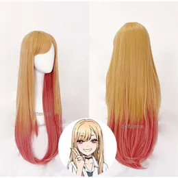 Costume Accessories Anime My Dress-Up Darling Marin Kitagawa Cosplay Wig Yellow Gradient Long Straight High Quality cosplay Hair Wig + Wig Cap