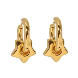 Stud Youthway Exquisite Star Pendant Earrings Gold Color Texture Stylish Stainless Steel Statement Waterproof Jewelry 230928