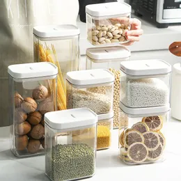 Butelki do przechowywania pudełko kuchenne przezroczyste plastikowe multigrain uszczelnione zbóż słoiki słoiki pojemniki na żywność pudełka organizujące
