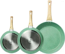 Patelnia z patelni Zestaw Non Stick 8 "9,5" 11 "Nonstick Skilta Omlet Smacz z uchwytem Bakelite