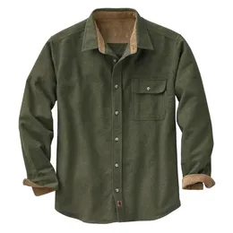 Men's Camp Flannel Shirt Men Long Sleeve Army Navigator Fleece Button Up Jacket Vintage 100% Cotton Mens Clothing Casual Shir283q