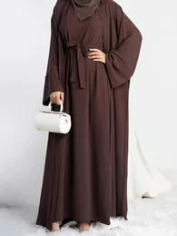 Ethnic Clothing 2 Piece Abaya Dress Set Morocco Muslim Abayas Women Kaftans Dresses Ramadan Dubai Turkey Long Robe Femme Vestidos