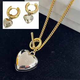 Color matching love pendant OT buckle designer women's necklace earrings sets323S