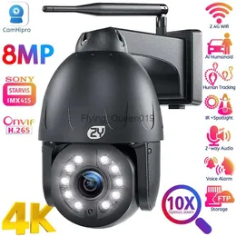 Lente CCTV 4K 8MP Câmera de Vigilância WiFi Ao Ar Livre 5X 10X Zoom Óptico Speed Dome Câmera PTZ 5MP Rastreamento Humano Cor Noite Câmera IP CCTV YQ230928